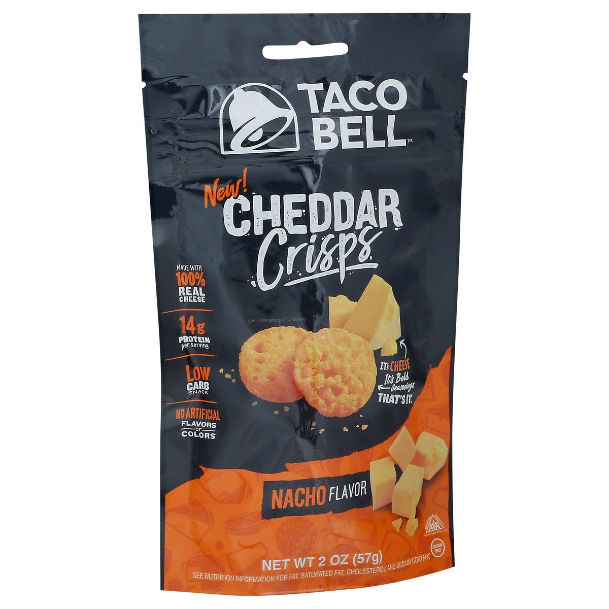 slide 2 of 9, Taco Bell Nacho Flavor Cheddar Crisps 2 oz, 2 oz