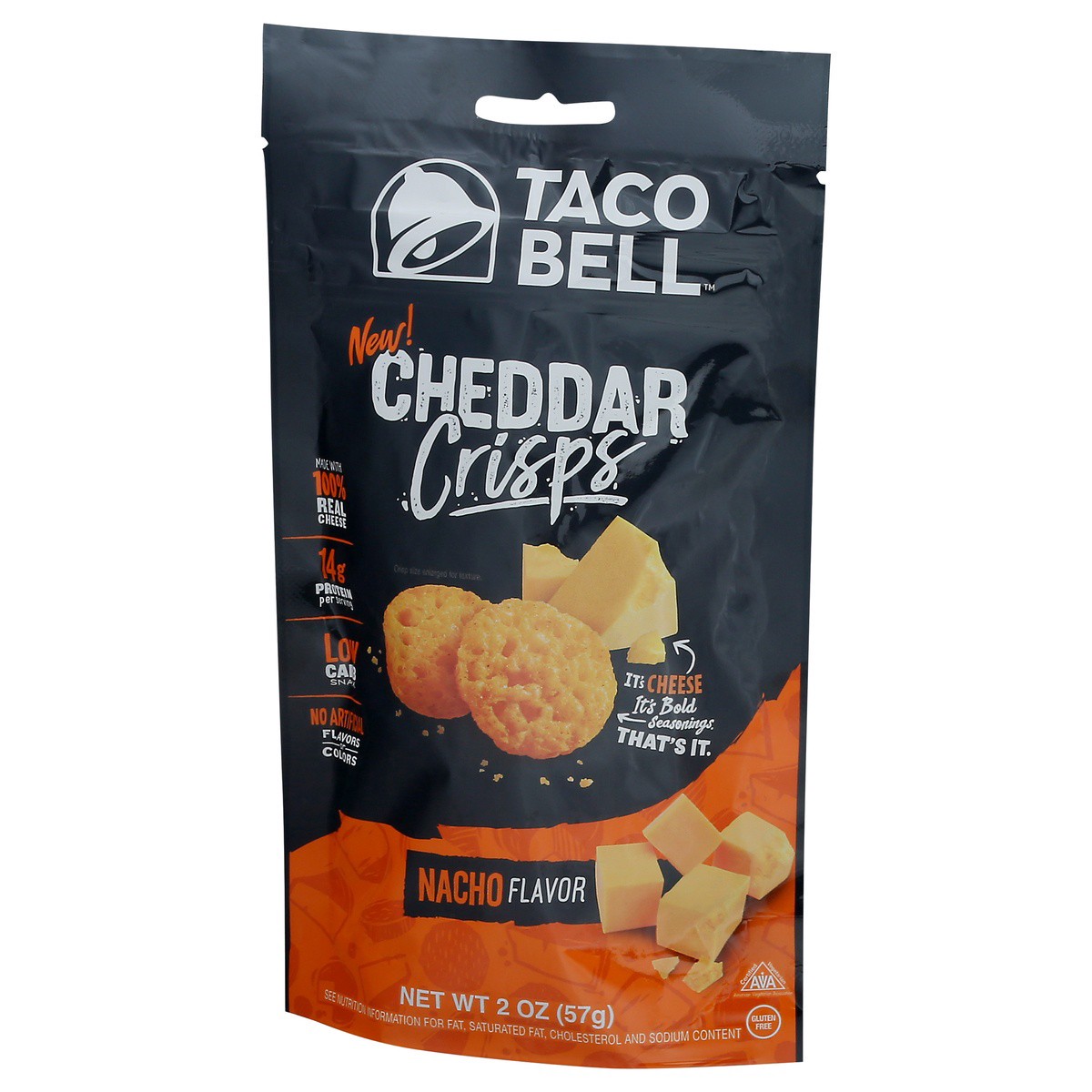 slide 3 of 9, Taco Bell Nacho Flavor Cheddar Crisps 2 oz, 2 oz