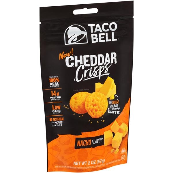 slide 1 of 1, Taco Bell Cheddar Crisps Nacho Flavor, 2 oz