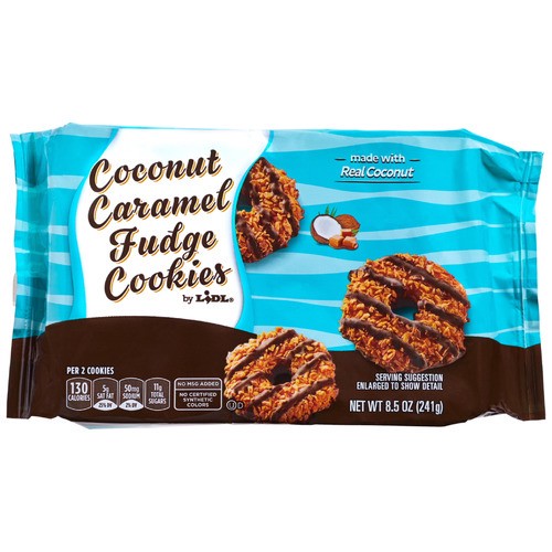 slide 1 of 1, fudge coconut caramel cookies, 8.5 oz