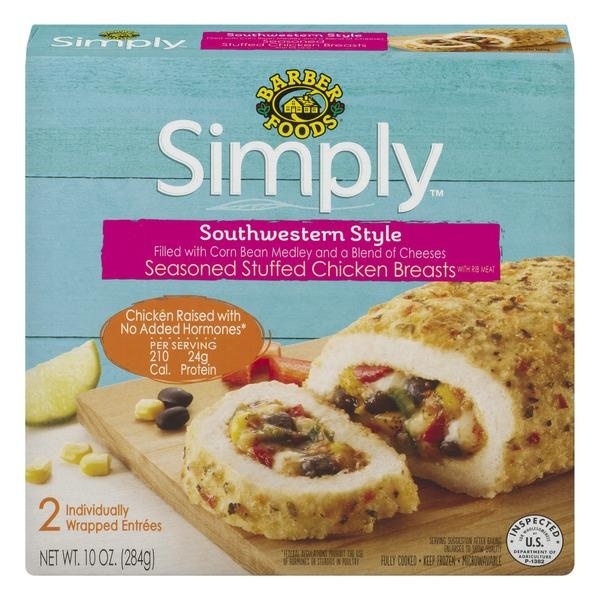 slide 1 of 1, Barber Foods Simply Southwestern Style Stuffed Chicken Breasts, 10 oz