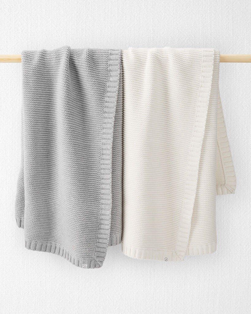 slide 3 of 4, Carter's Just One You Little Planet Cream Sweater Knit Blanket - Gray, 1 ct