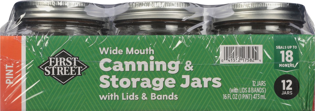 slide 6 of 11, First Street Canning/Storage Jars With Lids/Bonds, 12 ct