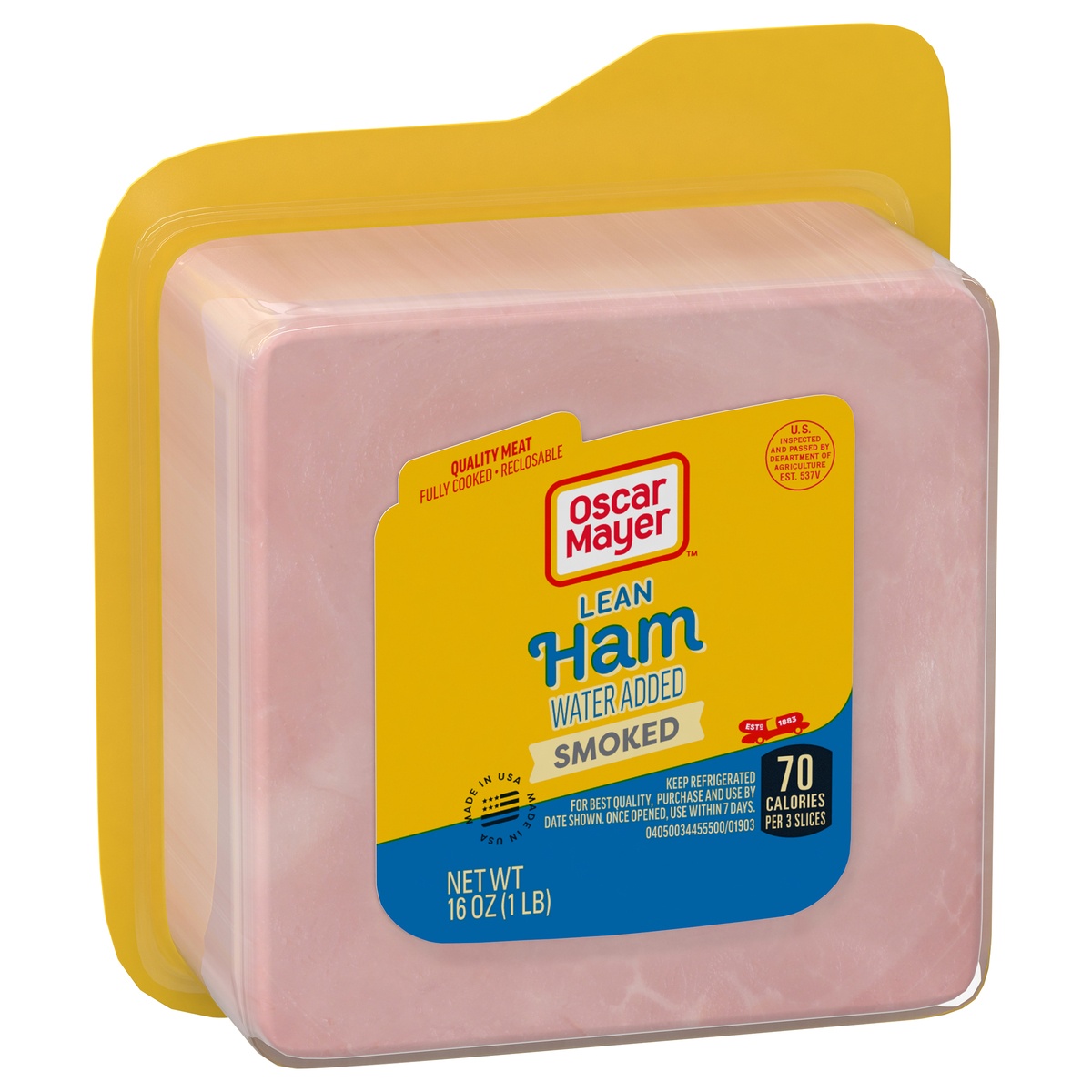 slide 2 of 2, Oscar Mayer Lean Smoked Ham, Water Added, Sliced Lunch Meat Tray, 16 oz