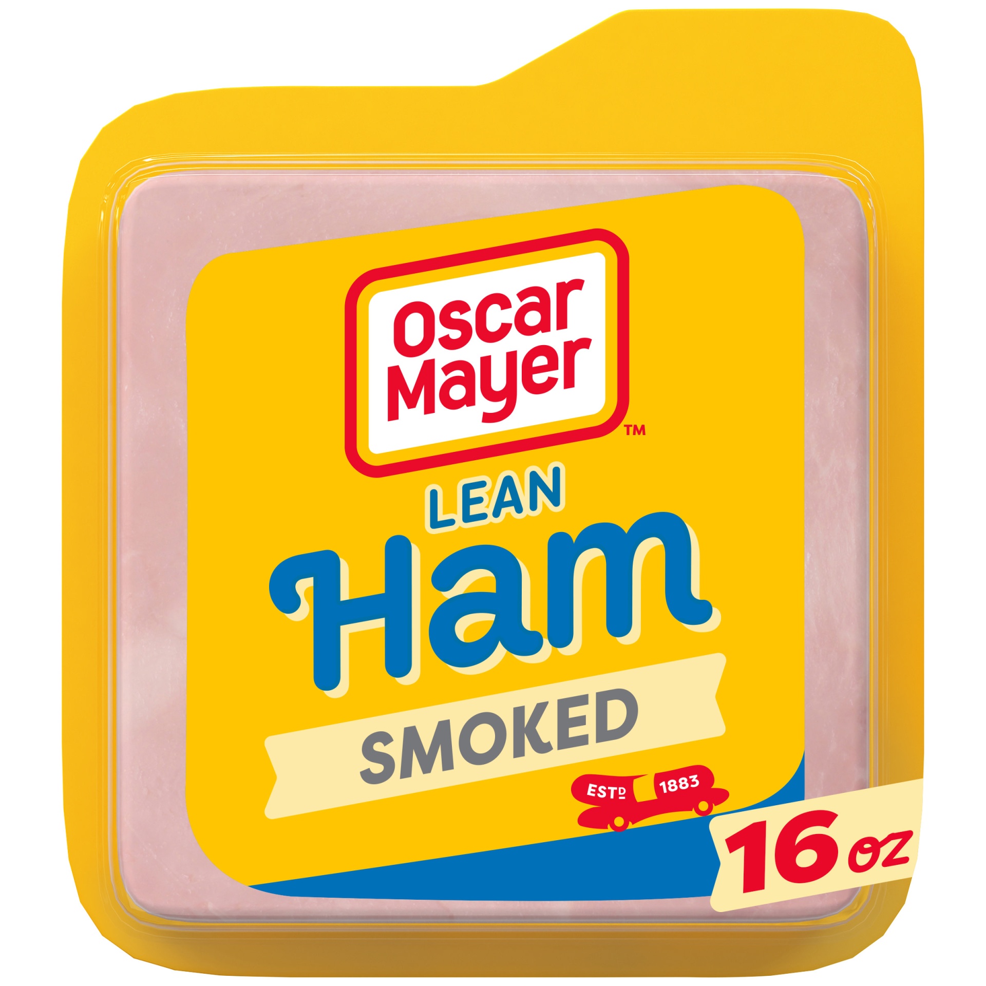 slide 1 of 2, Oscar Mayer Lean Smoked Ham, Water Added, Sliced Lunch Meat Tray, 16 oz