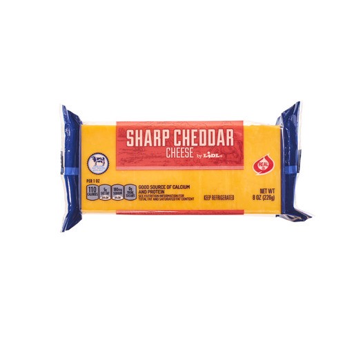 slide 1 of 1, sharp cheddar cheese block, 8 oz