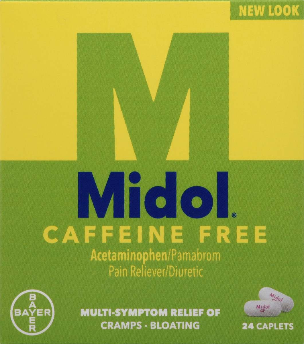 slide 5 of 6, Midol Caffeine Free Caplets Pain Reliever, 24 ct
