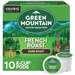 Green Mountain Coffee Roasters French Roast Keurig K-Cup Pods, Dark Roast Coffee, 10 Count