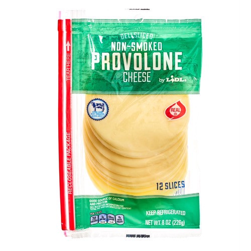 slide 1 of 1, deli sliced non-smoked provolone cheese, 8 oz