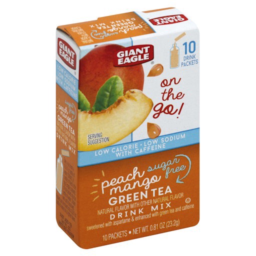 slide 1 of 1, Giant Eagle Peach Mango Green Tea Sugar Free Drink Mix - 10 oz, 10 oz