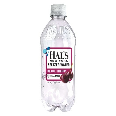 slide 1 of 2, Hal's New York Black Cherry Seltzer Water - 20 fl oz Bottle, 20 fl oz