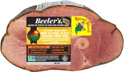 Beeler's Uncured Non-GMO Natural Bone-In Spiral Sliced Honey Ham, 7-9 lbs., Serves 14 to 18