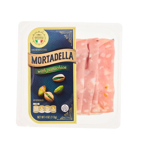 slide 1 of 1, Lidl Preferred Selection mortadella with pistachios, 4 oz