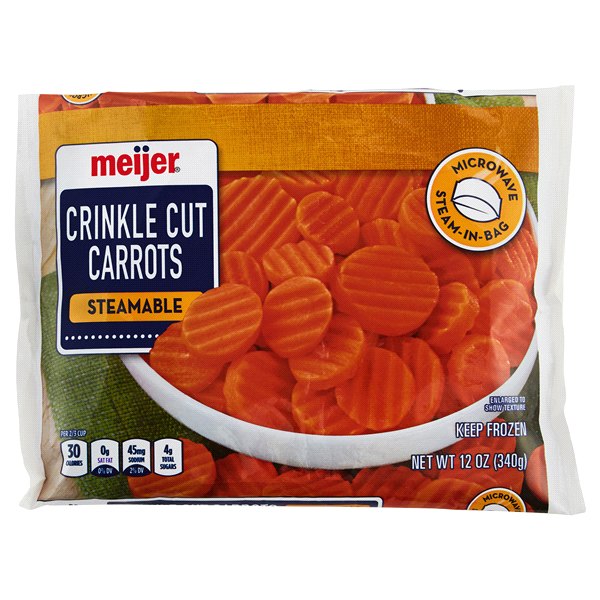 slide 1 of 1, Meijer Steamable Crinkle Cut Carrots, 12 oz