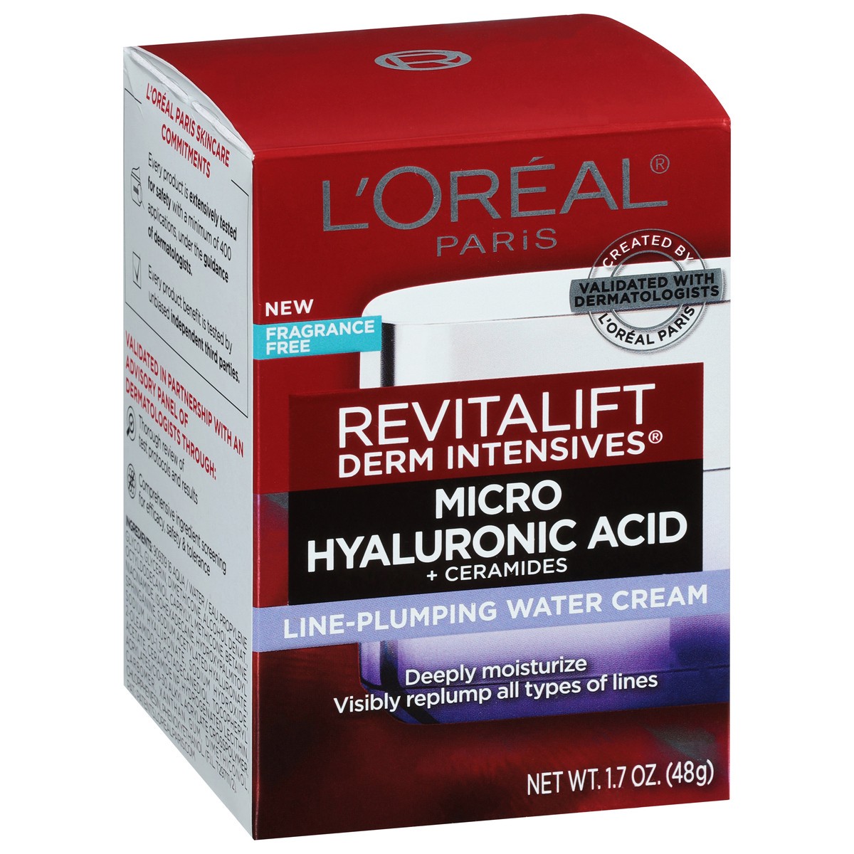 slide 6 of 9, L'Oréal Derm Intensives Micro Hyaluronic Acid + Ceramides Line-Plumping Water Cream 1.7 oz, 1.7 oz