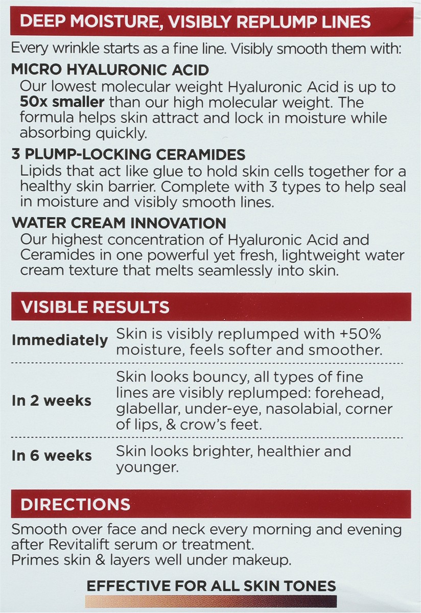 slide 9 of 9, L'Oréal Derm Intensives Micro Hyaluronic Acid + Ceramides Line-Plumping Water Cream 1.7 oz, 1.7 oz