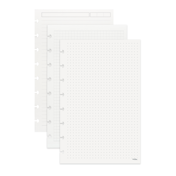 slide 1 of 5, TUL Discbound Notebook Refill Pages, Assorted Ruling, Junior Size, 600 Pages (300 Sheets), White, 300 ct