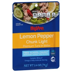 Hy-Vee Chunk Light Lemon Pepper Tuna In Free-School Caught