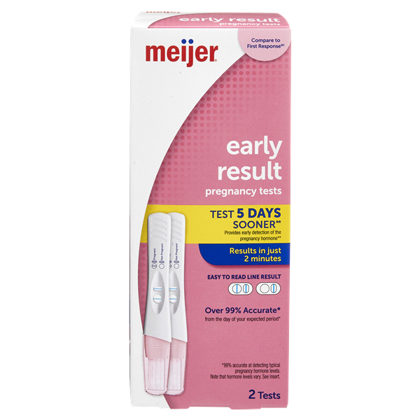 slide 1 of 3, Meijer Early Result Pregnancy Test, 2 ct