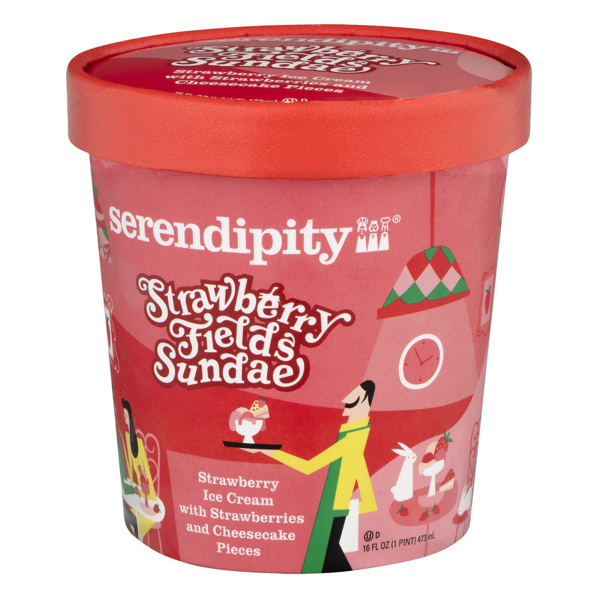 slide 4 of 12, Serendipity Strawberry Fields Sundae Ice Cream 16 oz, 16 oz