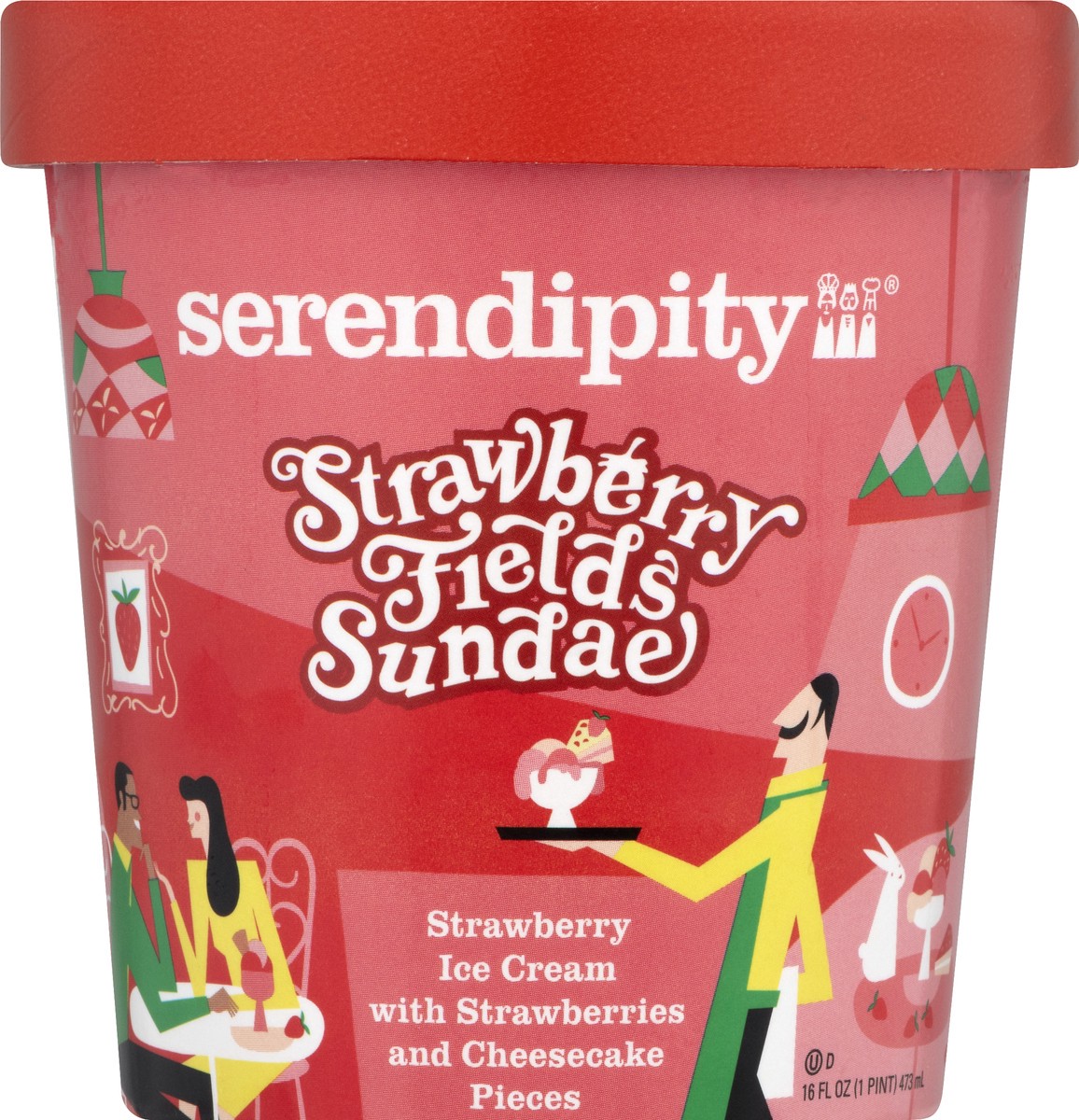 slide 8 of 12, Serendipity Strawberry Fields Sundae Ice Cream 16 oz, 16 oz