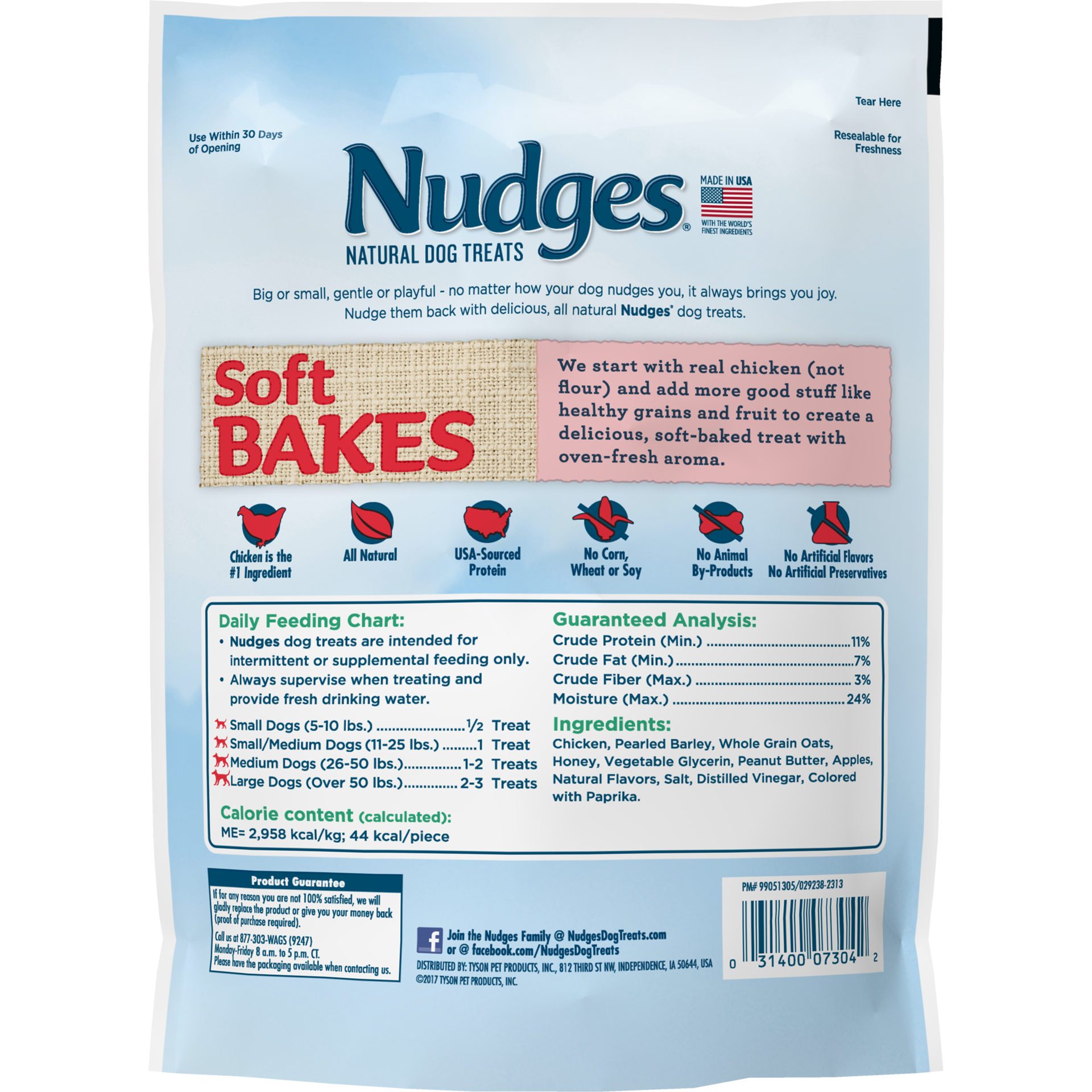 slide 3 of 5, Nudges Soft Bakes Chicken & Peanut Butter & Apple Dog Treats, 10 oz