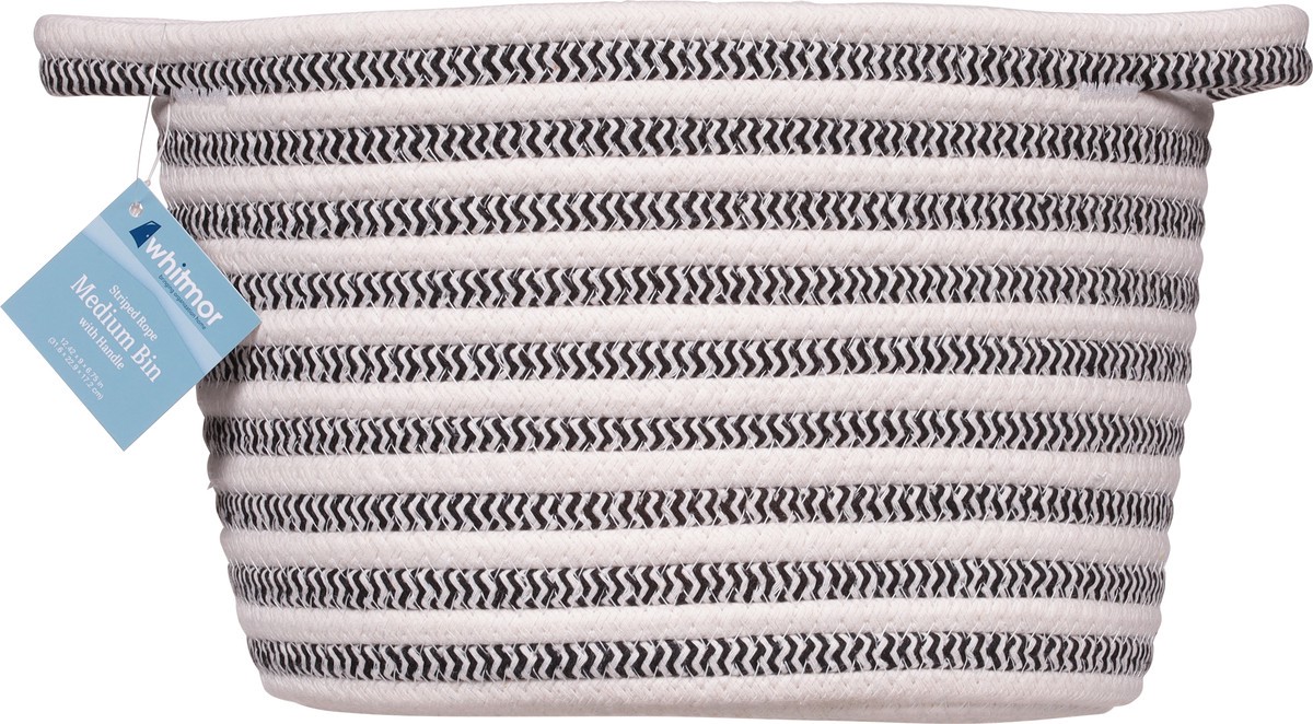 slide 8 of 12, Whitmor Striped Rope Bin with Knot Handle, Medium, 1 ct