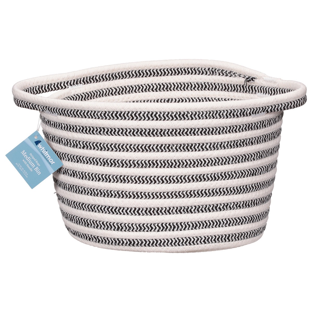slide 12 of 12, Whitmor Striped Rope Bin with Knot Handle, Medium, 1 ct