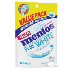Mentos Pure White Sweet Mint Gum - Value Pack