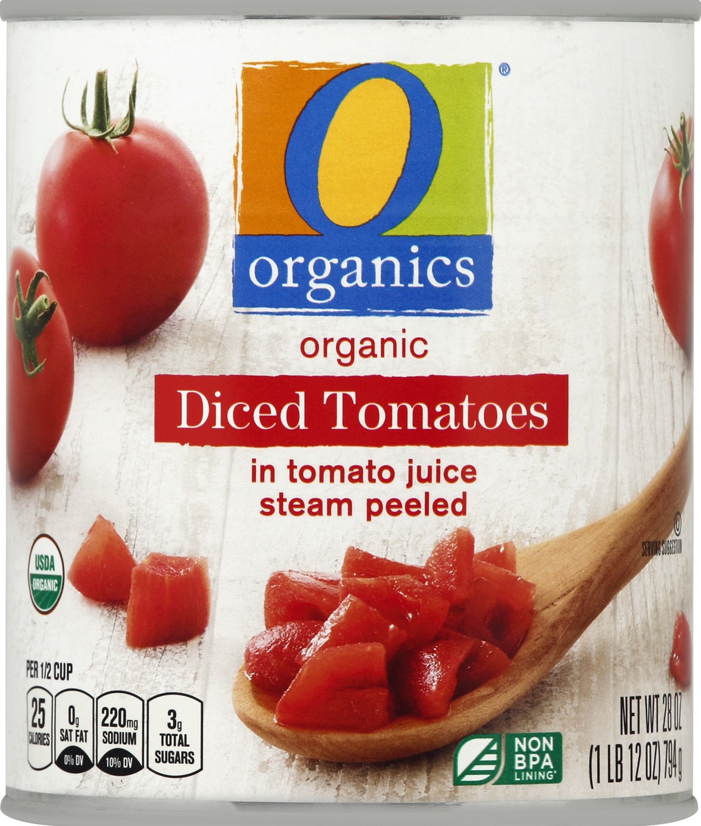 slide 2 of 2, O Organics Organic Diced Tomatoes In Tomato Juice, 28 oz