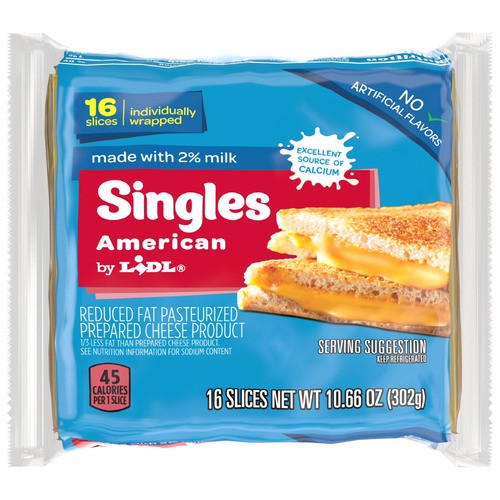 slide 1 of 1, American singles, 2% milk, 10.66 oz