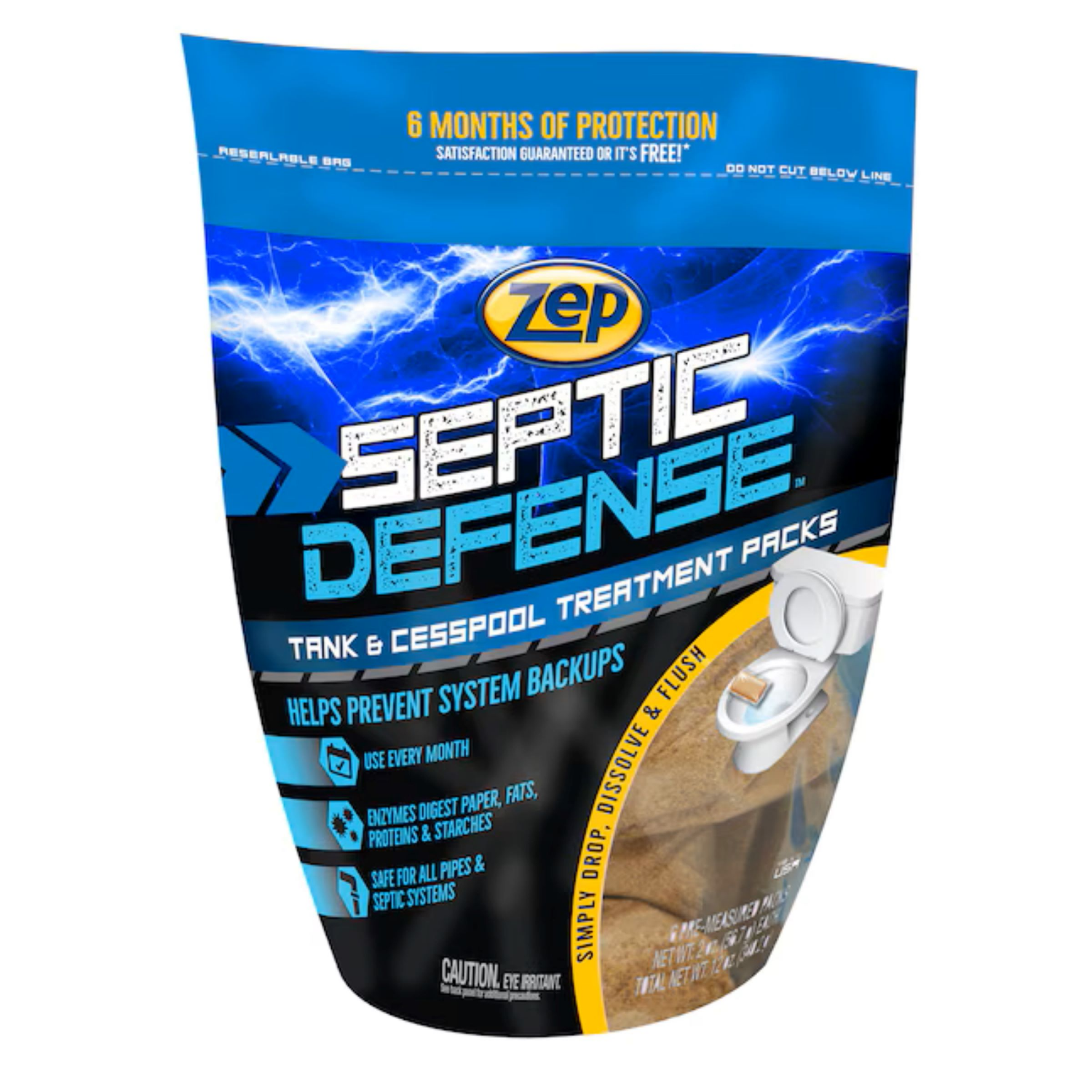 slide 1 of 3, Zep Septic System Treatment Powder Packet, 12 oz