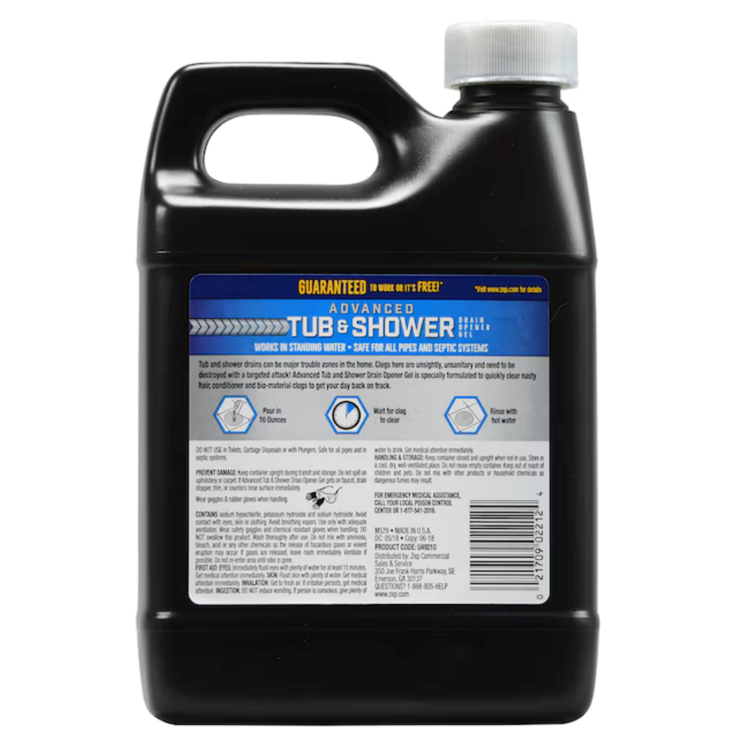 slide 2 of 6, ZEP Advanced Shower & Tub Drain Opener, 1 ct