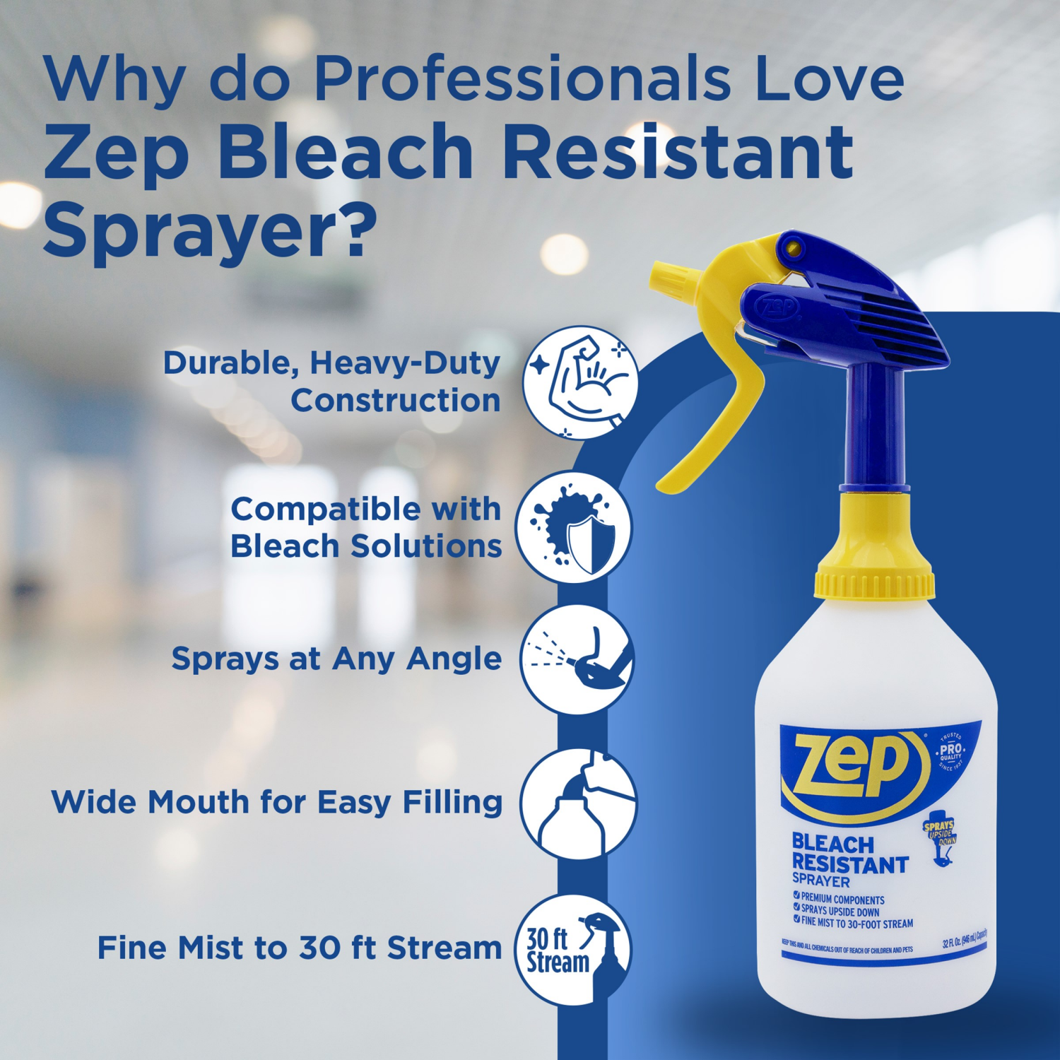 slide 5 of 8, Zep Bleach Resistant Sprayer, 1 ct