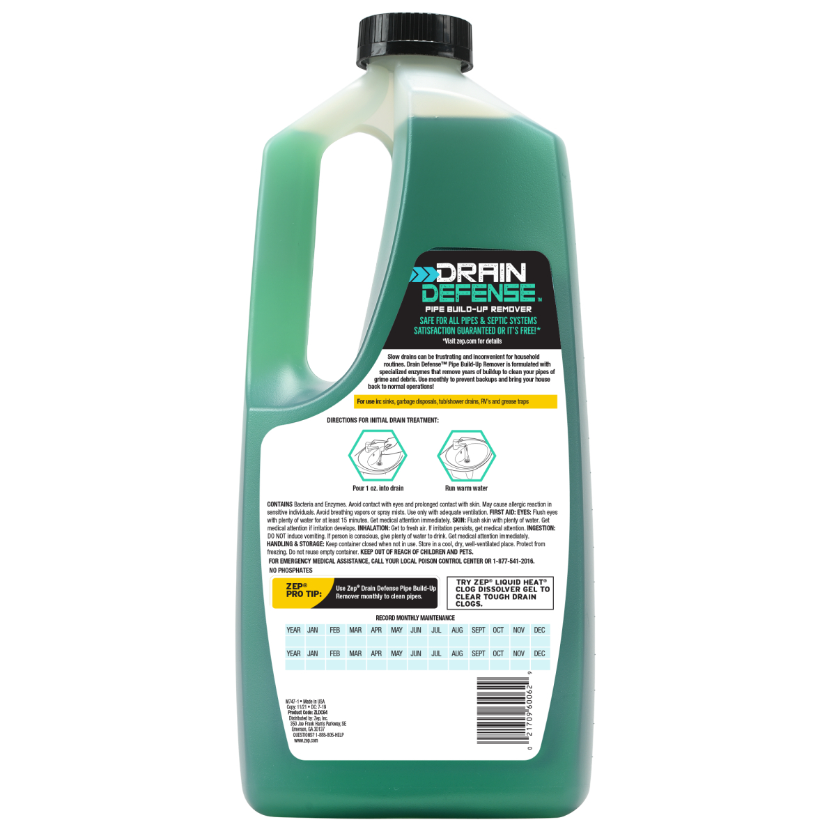 slide 2 of 2, Zep Liquid Drain Build Up Remover, 64 oz