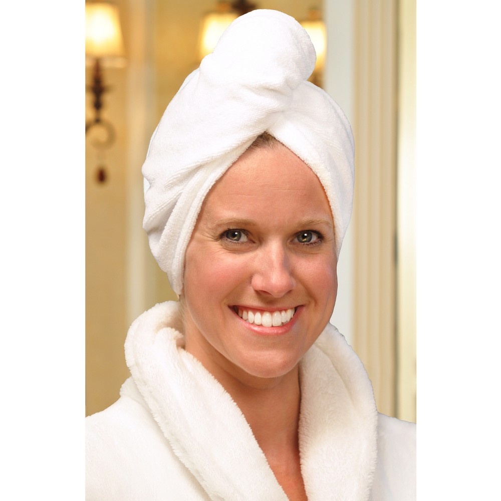 slide 3 of 4, Turbie Twist Cream Microfiber Hair Towel and Leopard Shower cap, 1 ct