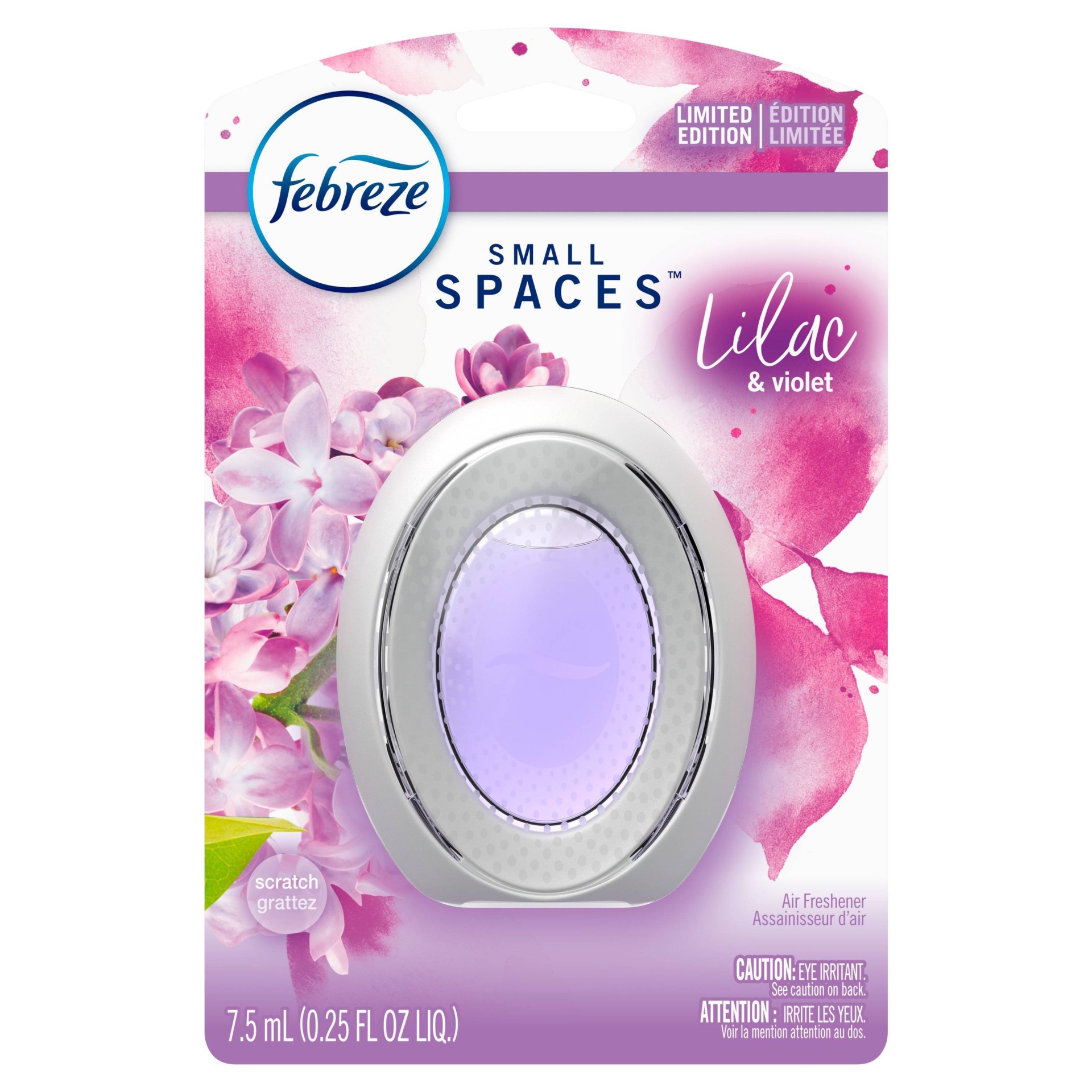 slide 1 of 1, Febreze Odor-Eliminating SMALL SPACES Air Freshener, Lilac & Violet, 0.25 oz