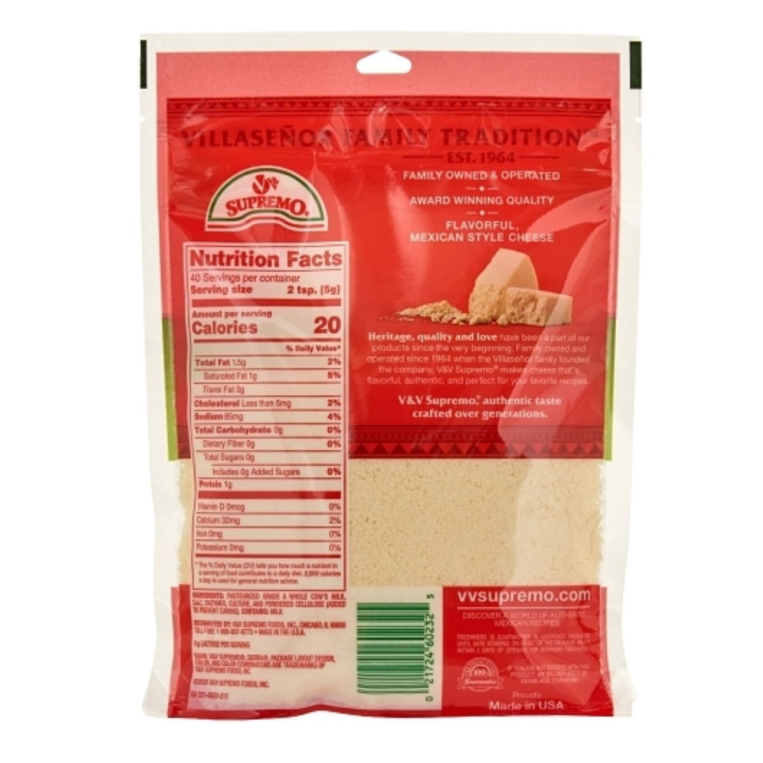 slide 2 of 3, Supremo Natural Sierra Brand Cotija Grated Cheese - 7.06 oz, 7.06 oz