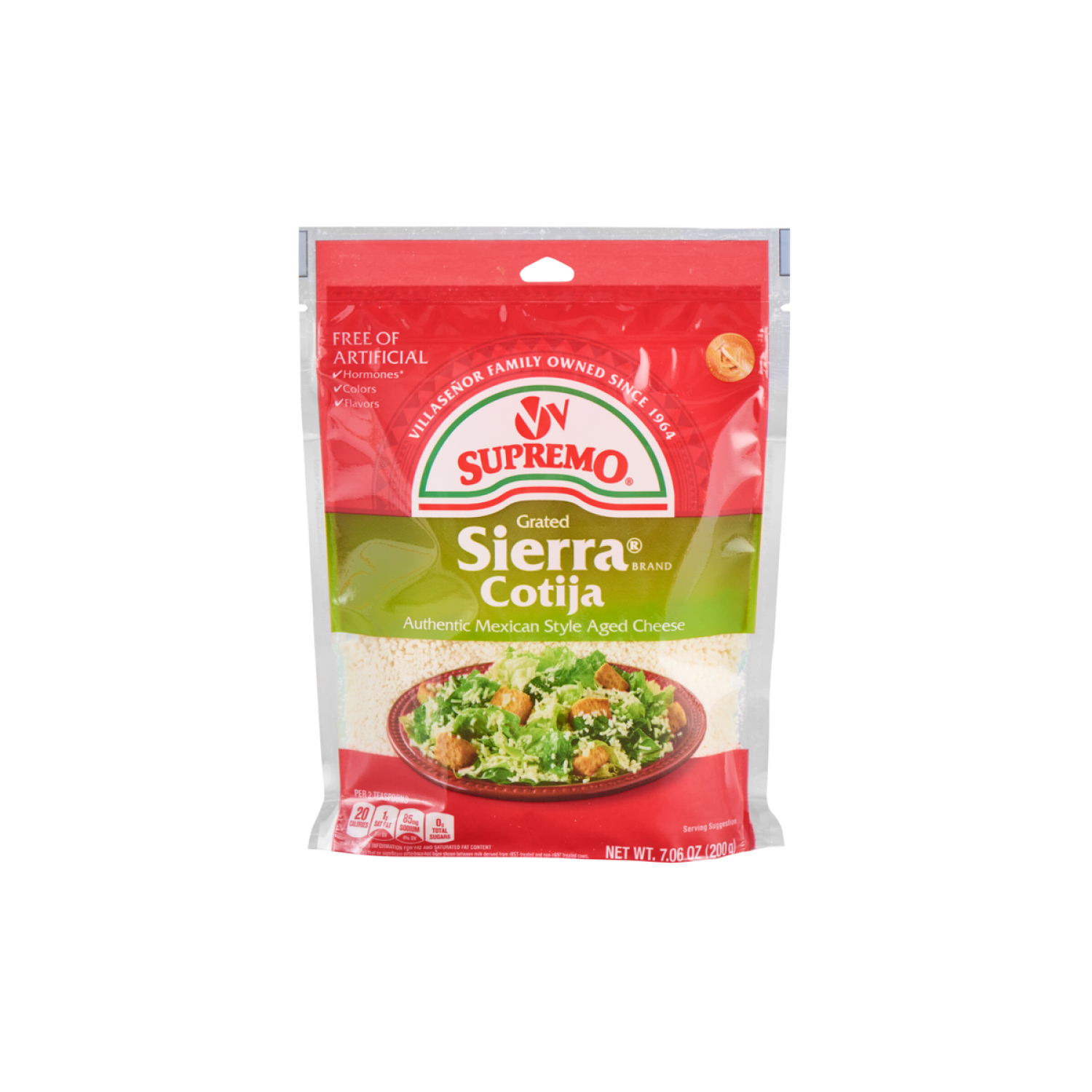 slide 1 of 3, Supremo Natural Sierra Brand Cotija Grated Cheese - 7.06 oz, 7.06 oz