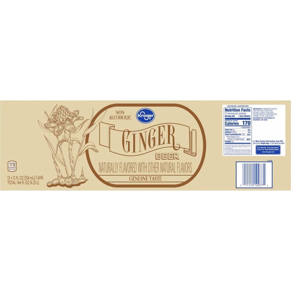 slide 3 of 3, Kroger Ginger Beer - 12 ct; 12 fl oz, 12 ct; 12 fl oz