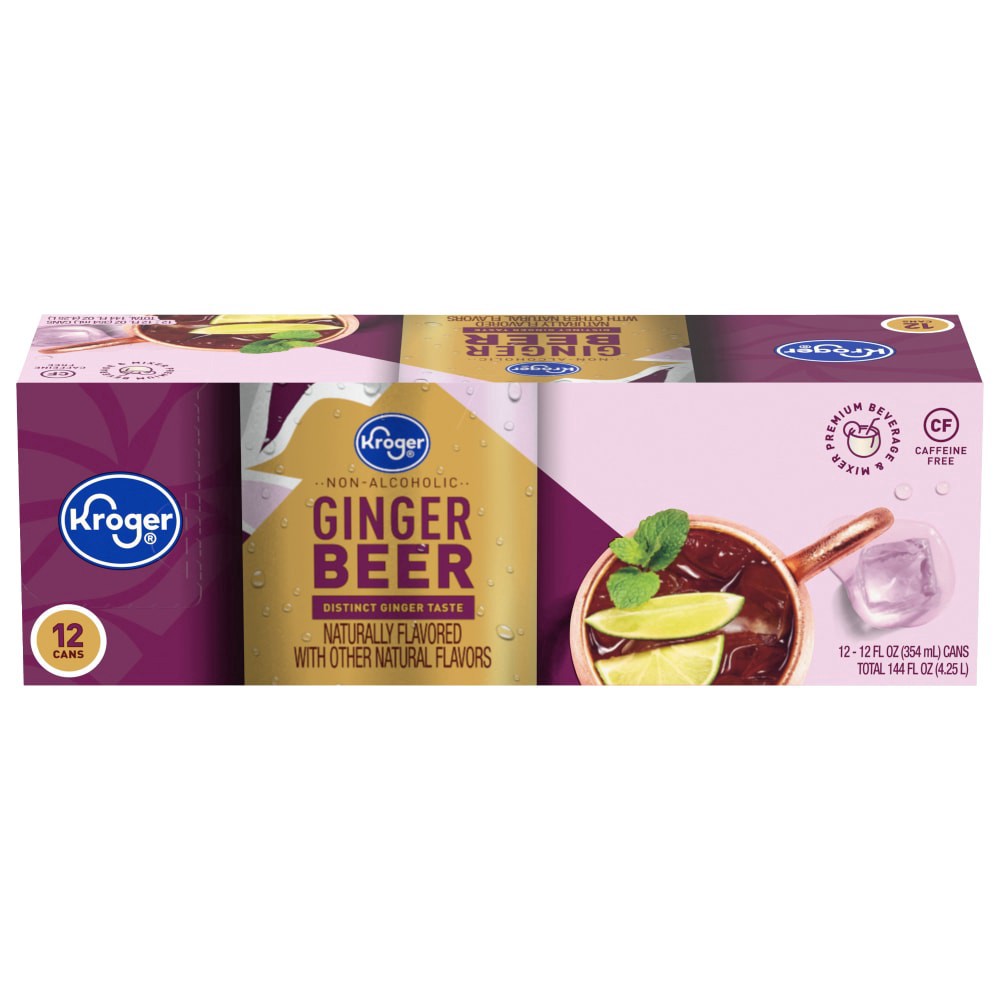 slide 1 of 3, Kroger Ginger Beer - 12 ct; 12 fl oz, 12 ct; 12 fl oz
