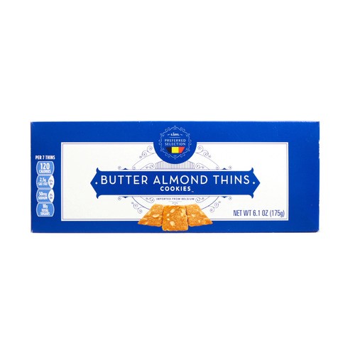 slide 1 of 1, Lidl Preferred Selection butter almond thins, 6.17 oz