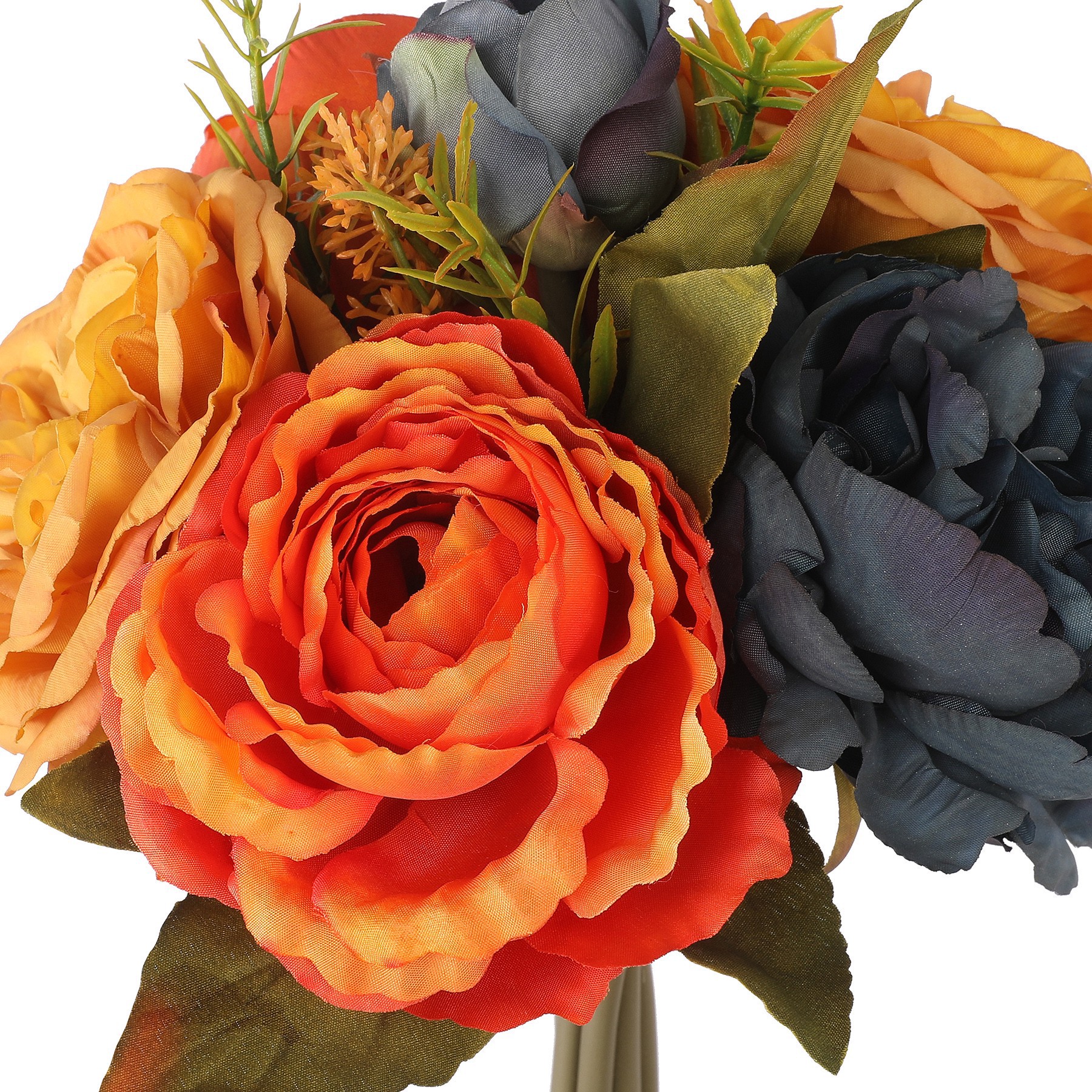 slide 2 of 2, 11" Yellow, Orange & Blue Rose & Peony Bouquet By Ashland, 8 in x 8 in x 11 in