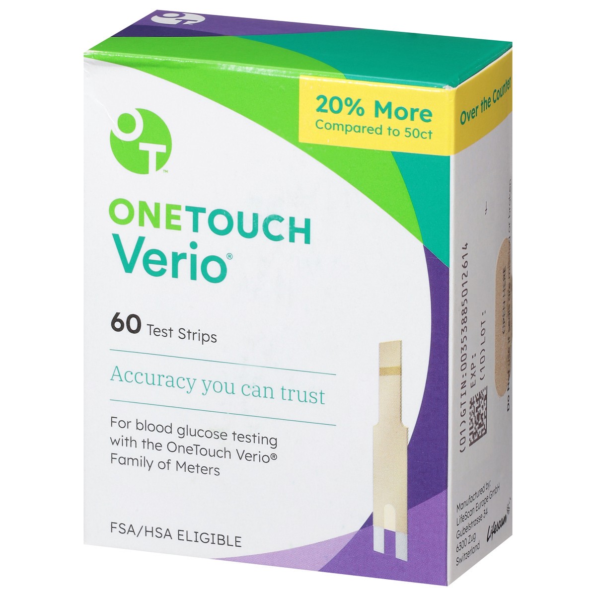 One Touch Verio Blood Glucose Test Strips 50ct