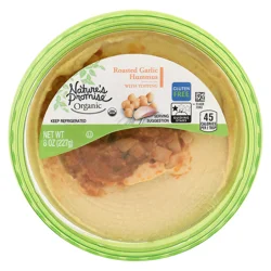 Nature's Promise Organic Gluten Free Roasted Garlic Hummus with Topping