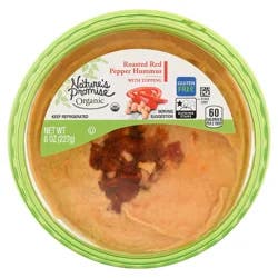 Nature's Promise Organic Gluten Free Roasted Red Pepper Hummus w/Topping