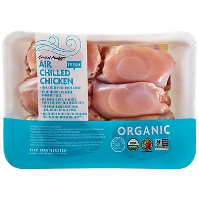 slide 1 of 1, Central Market Organics Boneless Skinless Chicken Thighs, per lb