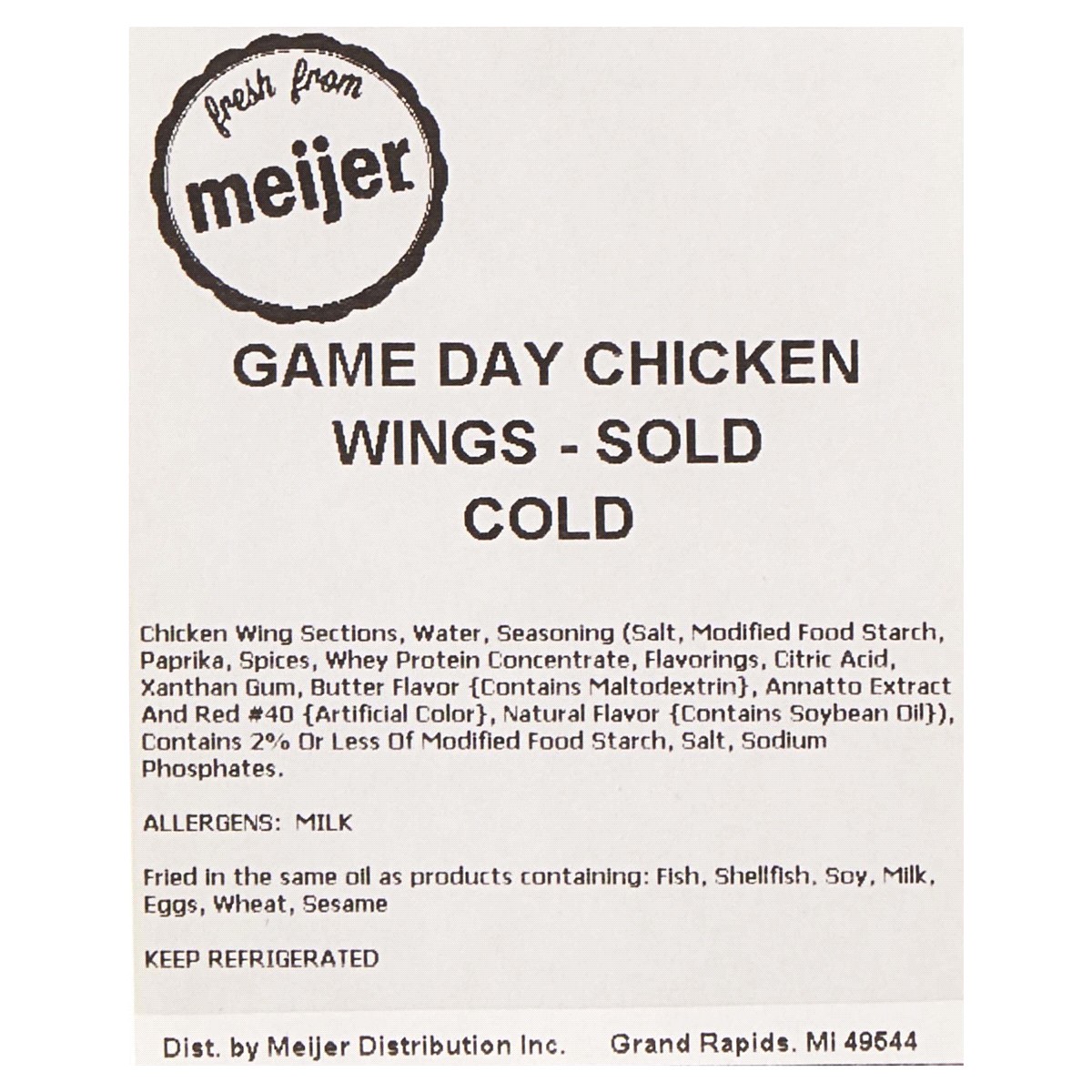 slide 2 of 2, Fresh from Meijer Game Day Chicken Wings, Sold Cold, per lb