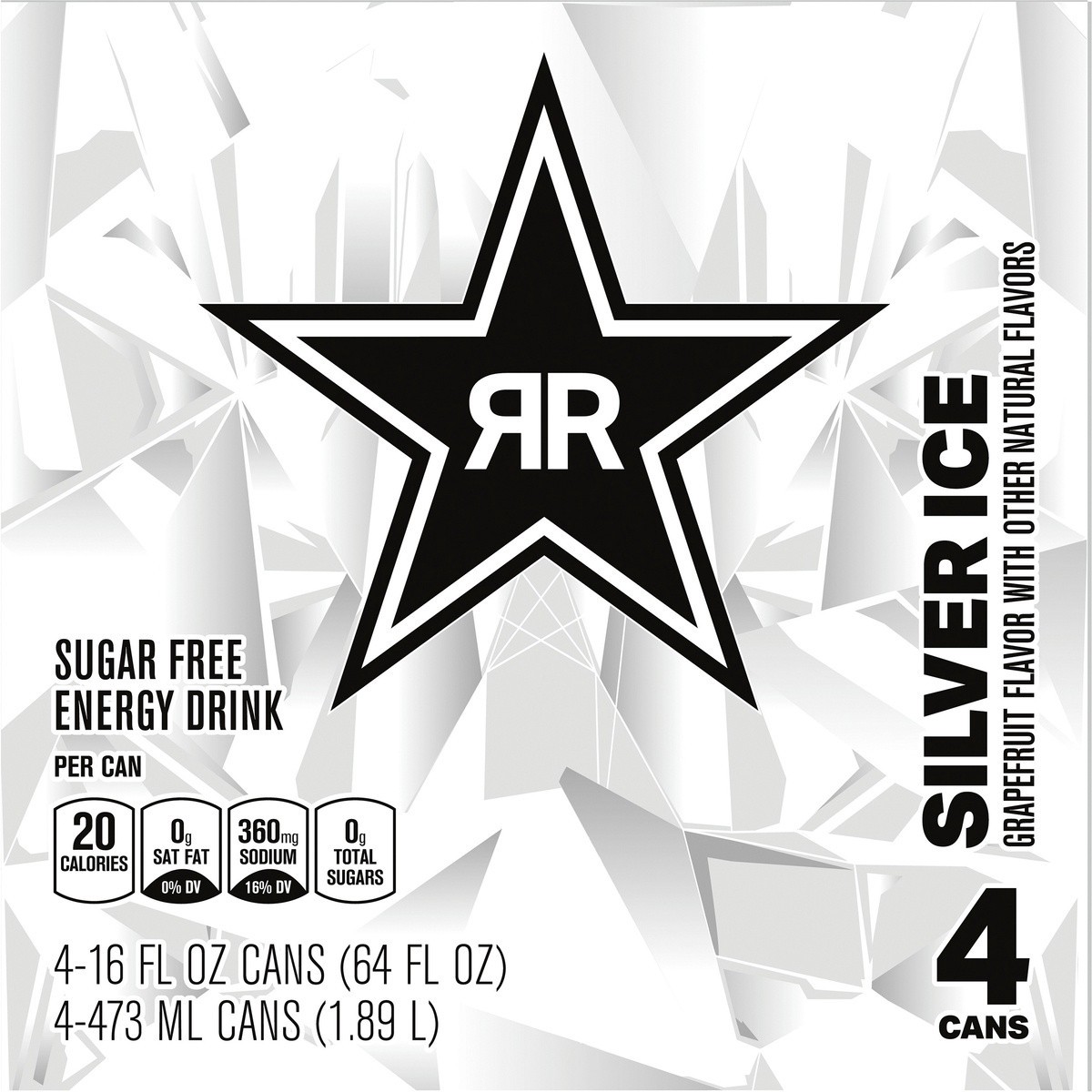 slide 6 of 6, Rockstar Pure Zero Silver Ice Energy Drink - 16 oz, 16 oz