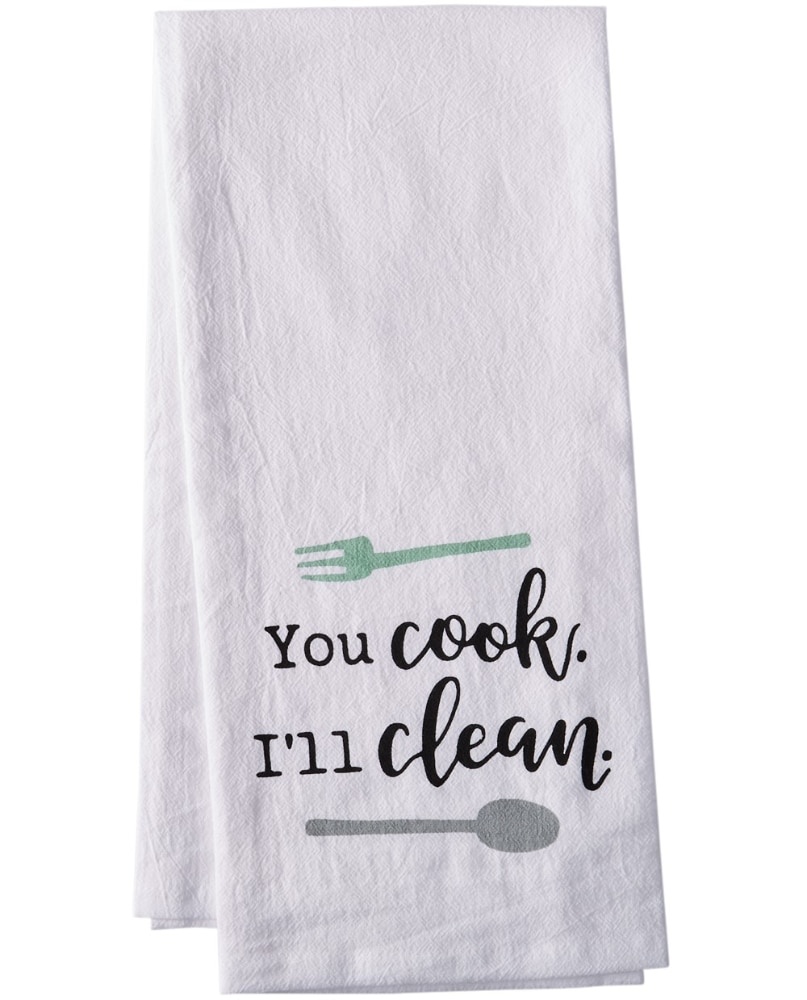 slide 1 of 1, Dash of That You Cook I'Ll Clean Flour Sack Towel - White, 1 ct